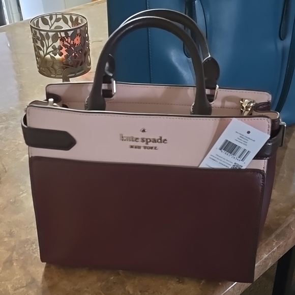 Kate Spade Burgundy and Cream Handbag - Picture 6 of 8